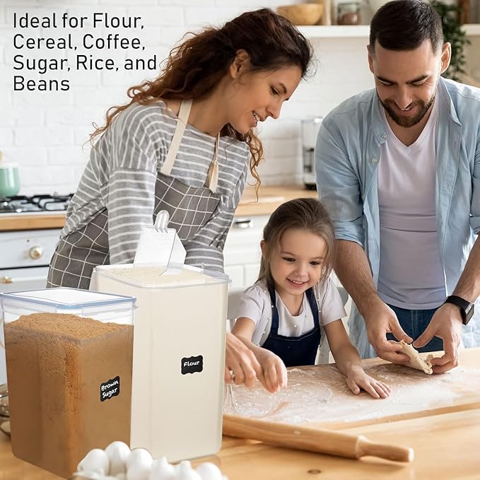 Flour Storage Container 2 PC [8.5L / 287 Oz] Extra Large Food Storage Containers with Lids - Airtight, Leak Proof, BPA-Free Plastic Flour Sugar Storage Containers - Bulk Storage for Kitchen & Pantry