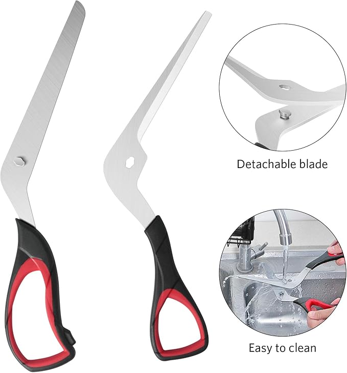Pizza Scissors, Pizza Cutter with Ultra Sharp Detachable Blade and Ergonomic Soft Grip, 10.3Inch, Black&Red