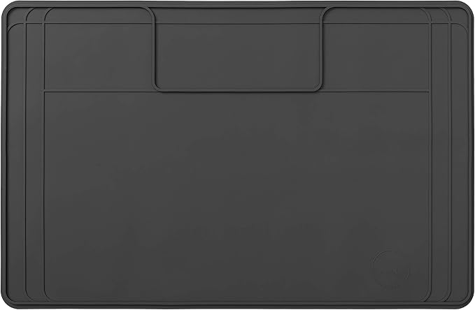 The Original Under Sink Mat - Silicone Waterproof mat, Adjustable, Easy to Clean, Kitchen cabinet liner, Disifenction Surface - 31" x 22" or smaller (Dark Gray, 31" x 22")