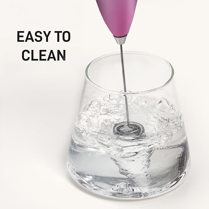 Zulay Kitchen Double Whisk Milk Frother – Handheld Foam Maker for Coffee, Lattes, Matcha, Hot Chocolate & Cappuccinos – Whip Creamy Froth in Seconds, Portable & Easy to Use