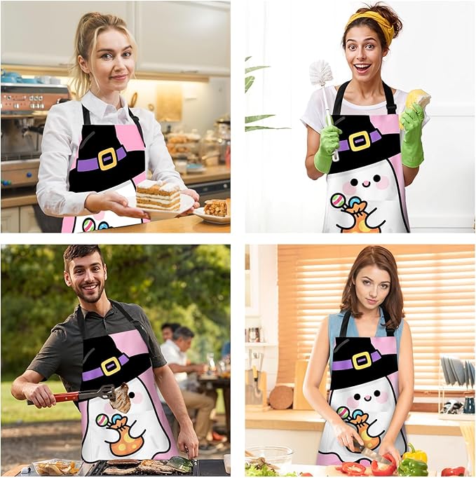 Halloween Apron Home Kitchen Cooking Baking Gardening for Women Men with Pockets waterproof 32x28 inch