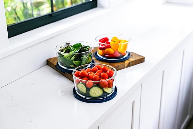 12-Piece Glass Food Storage Containers Set (6 Containers + 6 BPA-Free Lids) | 2-Cup, Leakproof | Microwave, Freezer, Oven & Dishwasher Safe | Ideal for Meal Prep & Pantry Organization