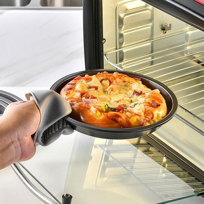 Luxshiny Pizza Pan 9 Inch Crisper Pan Carbon Steel Baking Pan Non Stick Bakeware Microwave Oven Baking Tray Pie Tray Cookie