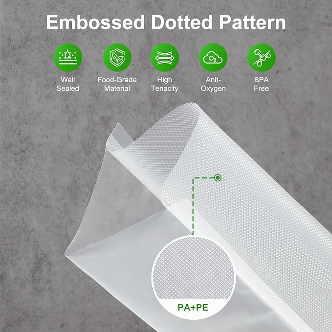 Ultrean 8" x 150' Vacuum Seal Roll Keeper with Cutter, Commercial Grade Vacuum Sealer Bags for Food Saver,BPA Free,Ideal for Storage,Meal Prep and Sous Vide