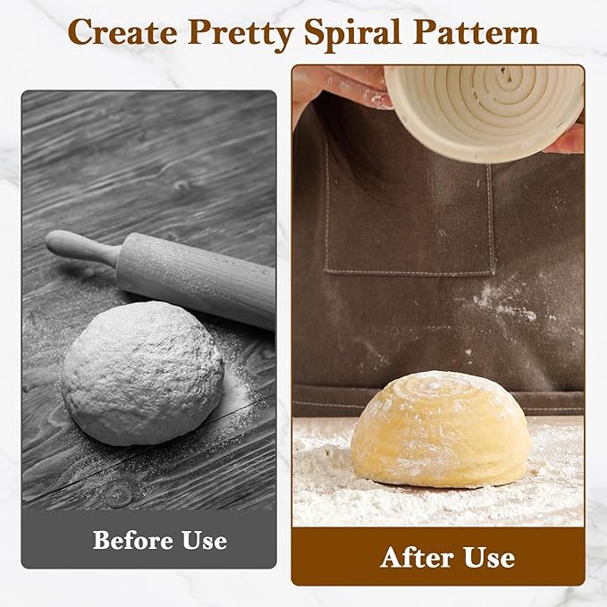 5 Inch Mini Banneton Bread Proofing Basket Set of 6, REMEIT Sourdough Bread Baking Supplies, Small Banneton Basket Proofing Baskets for Sourdough Bread Baking