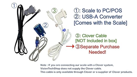 VisionTechShop TPD-60LB, POS Interface Portion Scale with Most ECR's and POS Systems, Lb/Oz/Kg Switchable, 60lb Capacity, 0.01lb Readability, Two Display, NTEP Legal for Trade COC #22-010