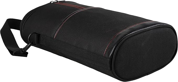 ALLCAMP 2 Bottle Wine Tote Carrier - Insulated Portable Padded Canvas Wine Bag for Travel, BYOB Restaurant, Wine Tasting, Party, Great Christmas Day Gift for Wine Lover，Black