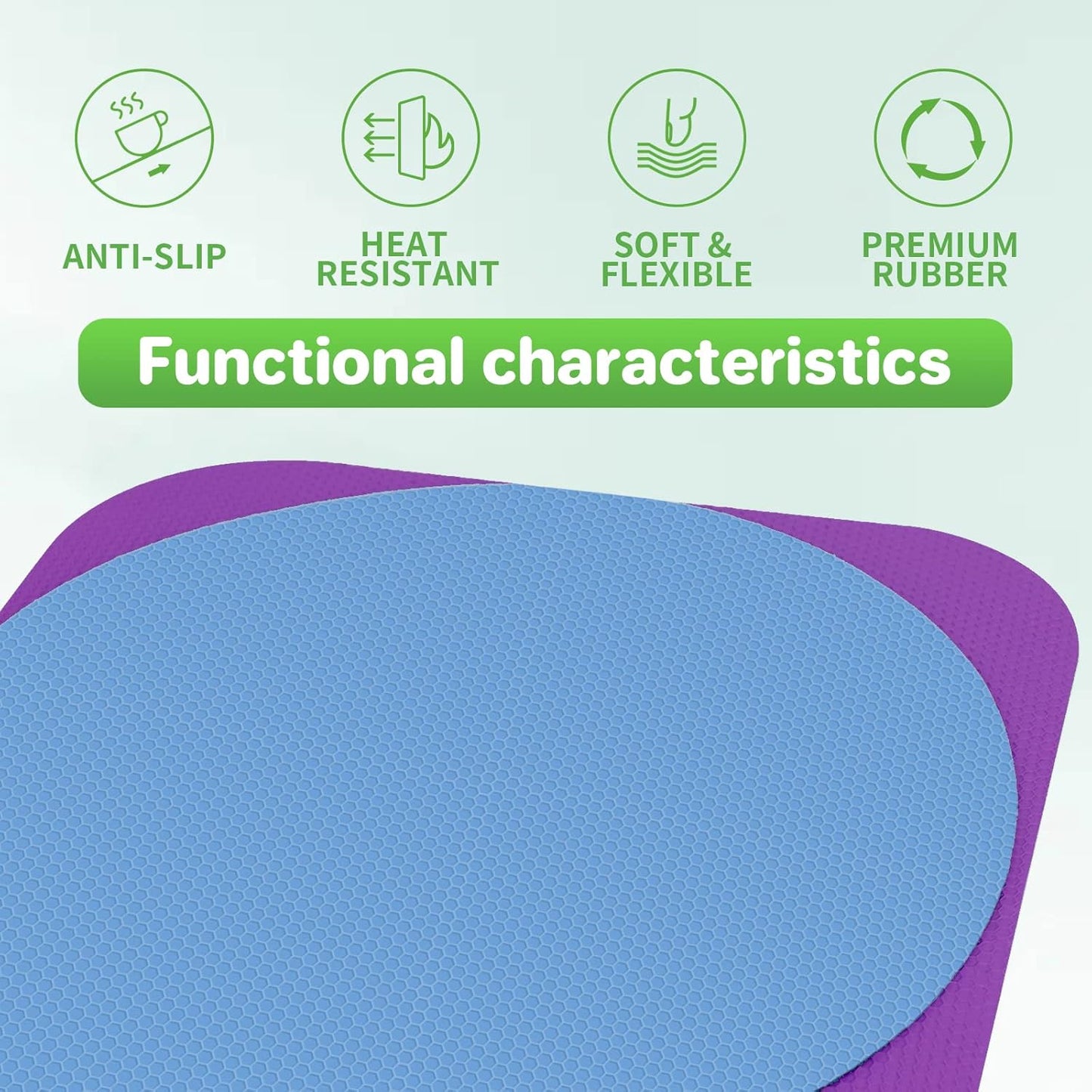 Leezmark 6pcs Jar Opener, Rubber Jar Opener Gripper Pads Kitchen Coasters Multi-function Jar Openers for Seniors with Arthritis Weak Hands(Blue, Purple)