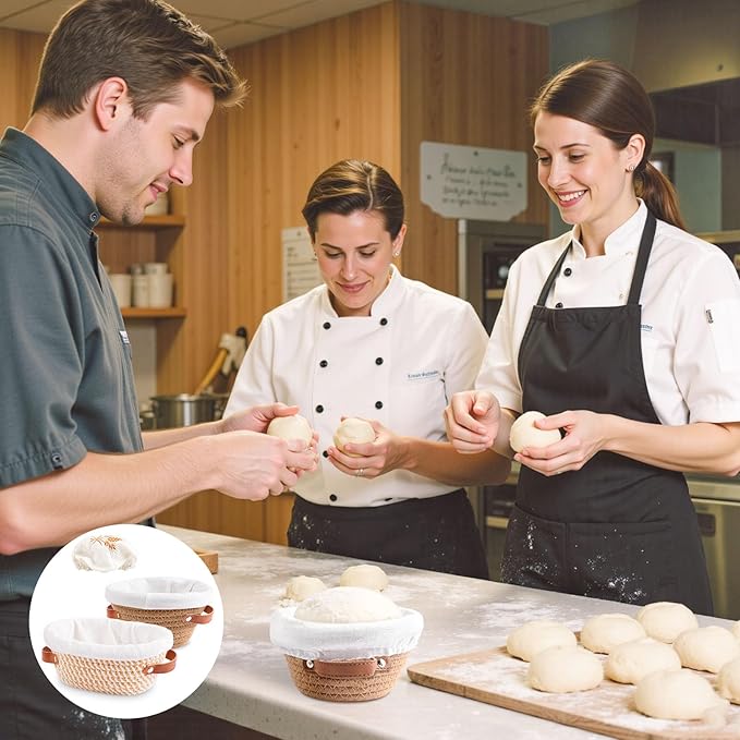 Banneton Bread Proofing Basket, Mini Bread Basket, Sourdough Bread Baking Supplies, Sourdough Banneton Basket, Sourdough Starter Kit, 5 Inch Mini Banneton Basket Set of 6, Sour Dough Starter Kits