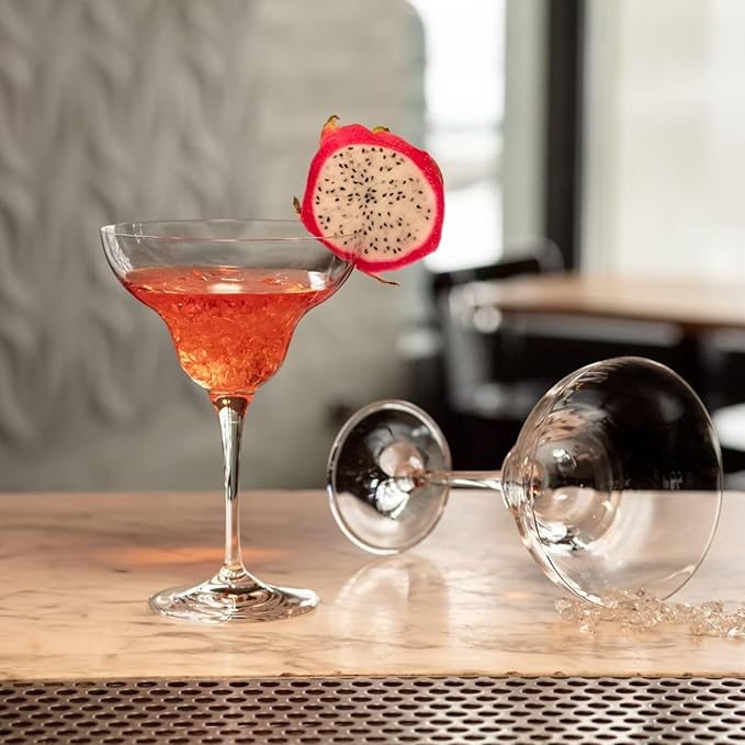 KROSNO Margarita Cocktail Glasses, Set of 6, 9.1 oz, Mixology Collection, Ideal for Cocktails, Frozen Desserts, Dishwasher Safe, Made in Europe