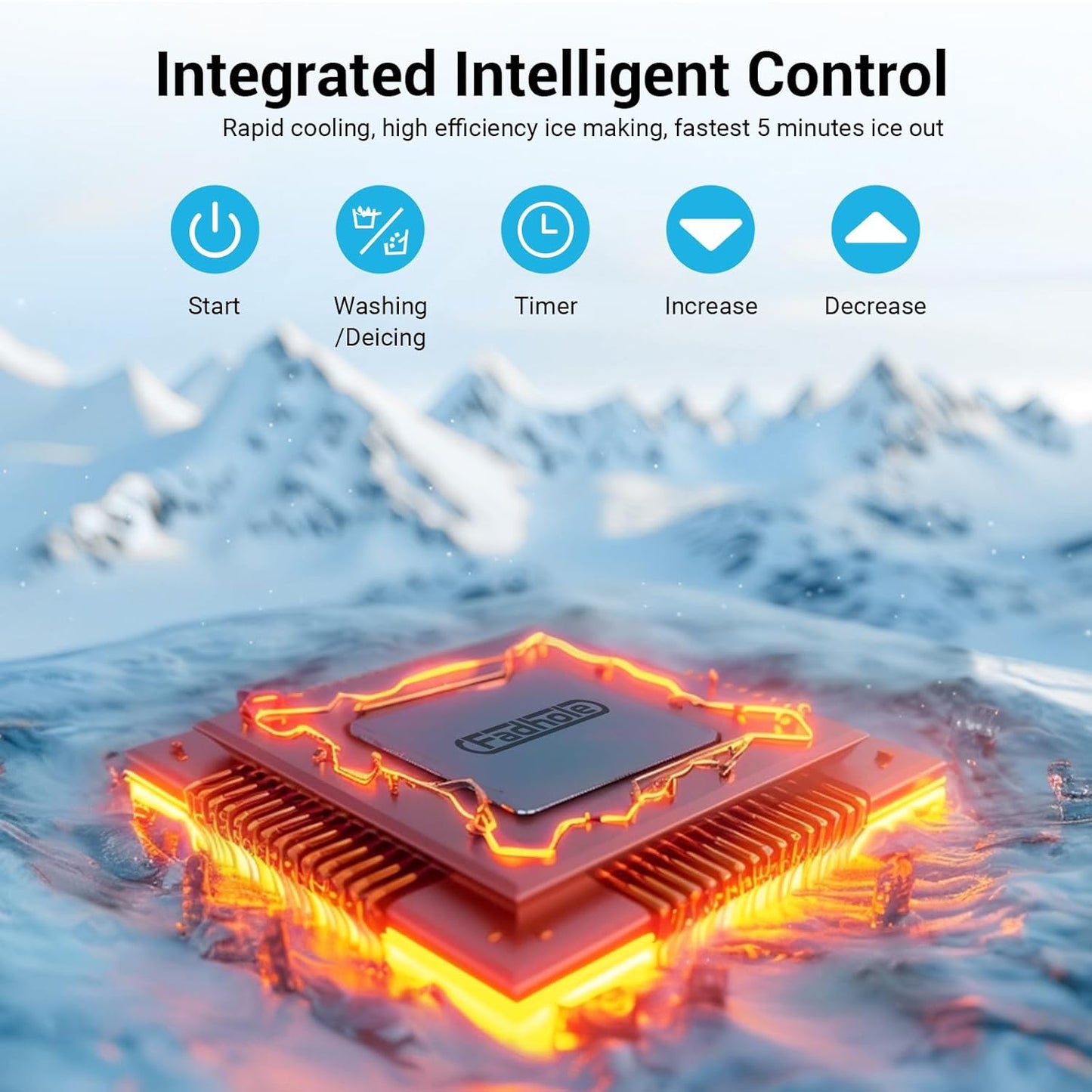 ETL 550LBS/24H Commercial Ice Machine Maker, 350LBS Capacity Large Industrial Ice Maker, Clear Ice Cubes Ready in 5-15min, Micron Water Purification Filter 99% impurities, for Cafe, Bar