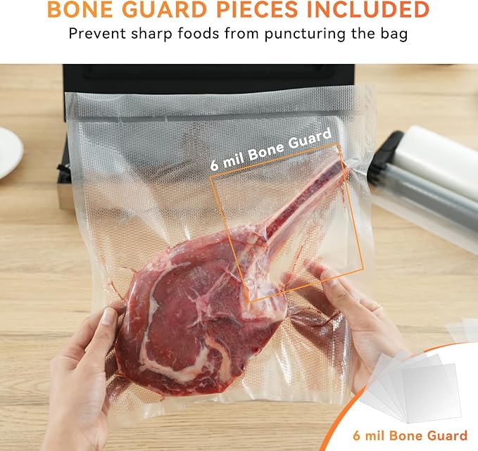 Rolls with Dispenser - 6 Pack 3 Rolls 11"x20' & 3 Rolls 8"x20', Vacuum Sealer Bags, Leakproof Heavy Duty Food Storage for Sous Vide, Meal Prep, Freezer, Compatible with Food Saver, Wevac Core