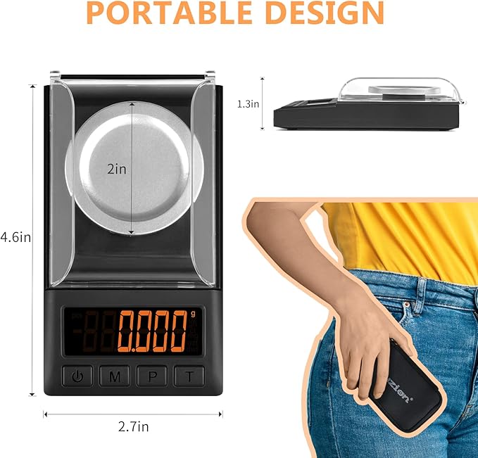 Fuzion Milligram Scale 50g x 0.001g, Mg Scale with 9-in-1 Design - Micro Scale, Powder Scale for Reloading with Portable Case, Microgram Scale USB/Battery Powered