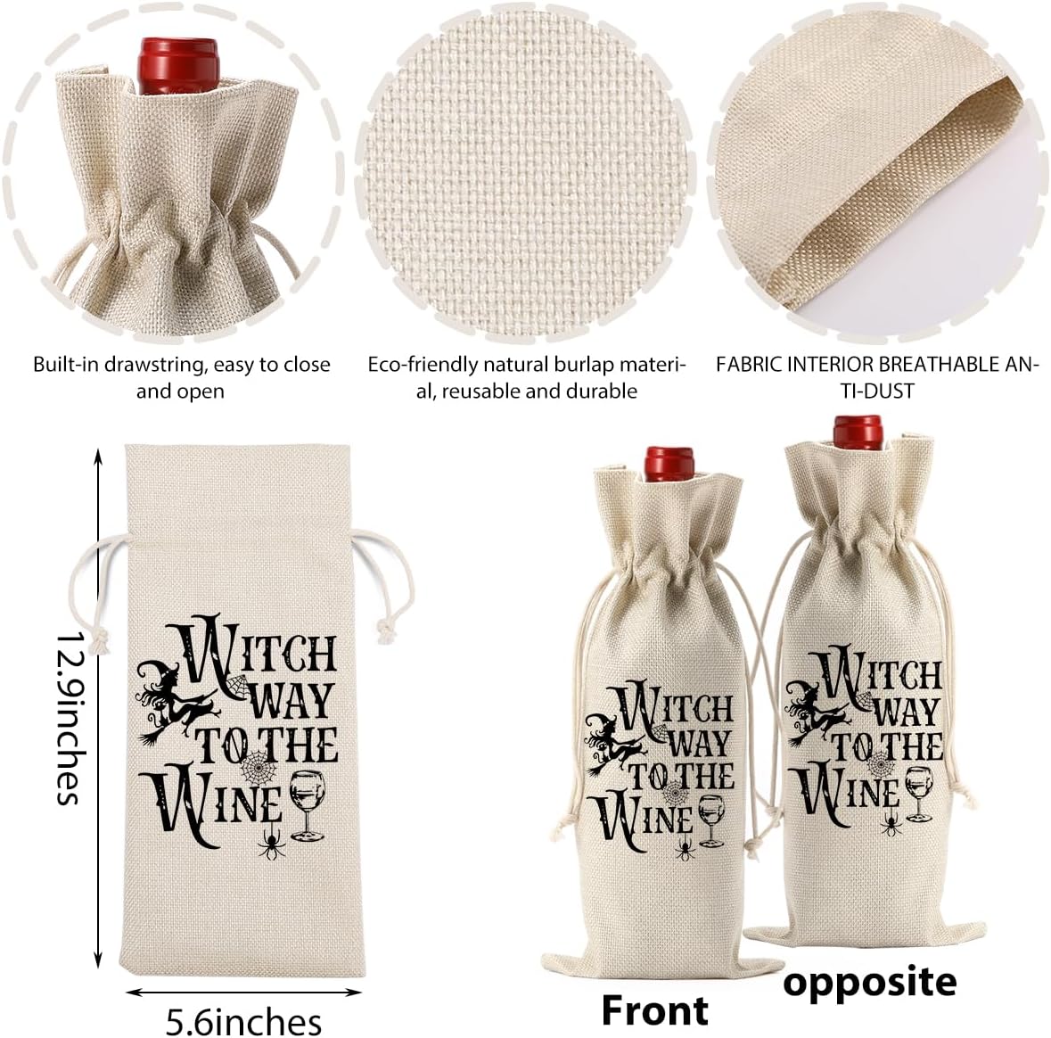 Halloween Wine Bag Halloween Birthday Gifts for Women Men Halloween Decor Halloween Party Decorations Halloween Birthday Party Decorations for Wine Tasting Party Reunion