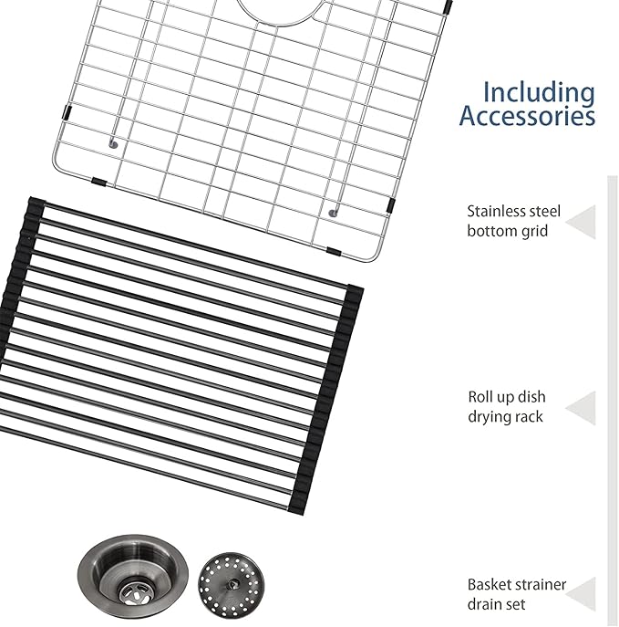 Lordear 30x22 Kitchen Sink Black Drop In Single Bowl 16 Gauge Stainless Steel Gunmetal Black 30 Inch Topmount Kitchen Sinks 30" Basin