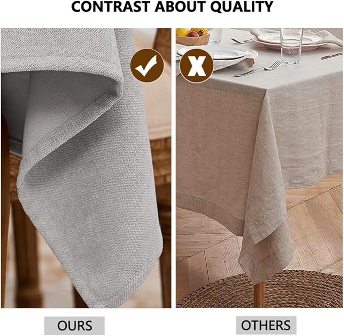Table Cloth Rectangle Table Cover 55x95 Inches Soft-Brushed Finish Wrinkle Free and Waterproof Opal Gray Rectangle Tablecloth for Kitchen Party Buffet Wedding