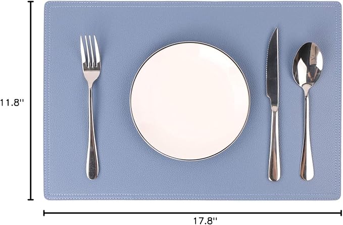 Faux Leather Placemats, PU Table Mats, Set of 4, Waterproof, Stain Resistant, Heat Resistant, Non-Slip Easy to Clean for Kitchen Dining Table,Conference Table