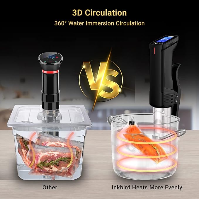 INKBIRD WIFI Sous Vide Cooker & 44PCS Vacuum Sealer Pump Sous Vide Starter Kits with 30PCS Sous Vide Bags, Recipes on APP,1000W Sous-Vide Machine for Steak