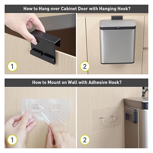 EKO Kitchen Compost Bin, 7L / 1.85 Gal Stainless Steel with Removable Inner Bucket and Deodorizer Compartment, 2-in-1 Countertop Compost Bin with Lid, Food Waste Caddy for Kitchen (MMT & Black Finish)