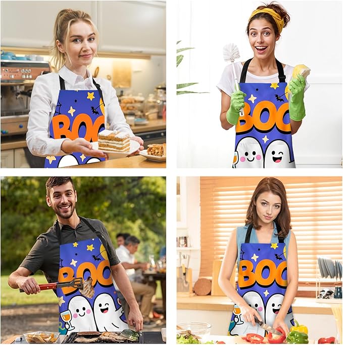 Halloween Apron Home Kitchen Cooking Baking Gardening for Women Men with Pockets waterproof 32x28 inch