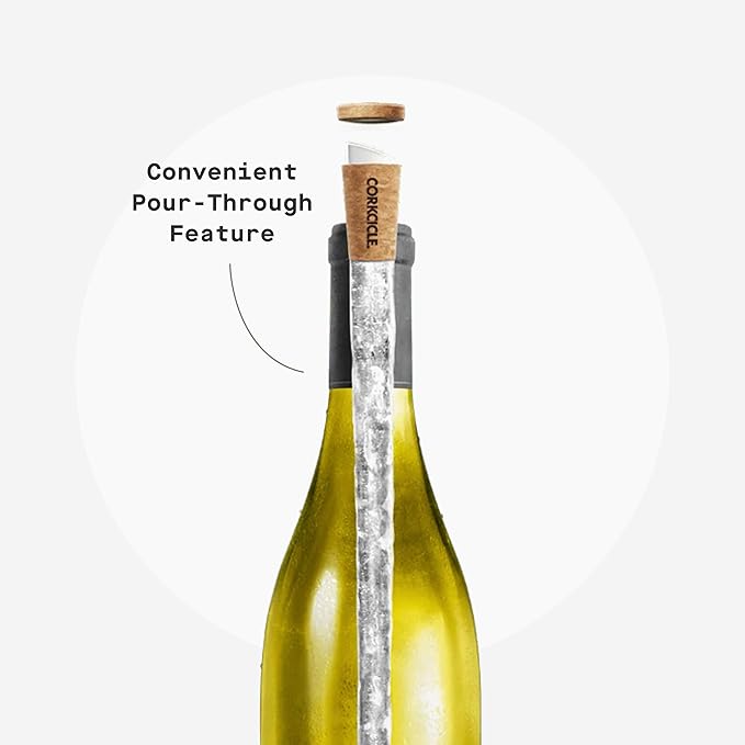 Corkcicle Air Wine Bottle Chiller - Keep Whites Cold & Bring Reds to Cellar Temp in 15 Minutes - Pour-Through Aerator for Enhanced Flavor - Gift for Wine Lovers