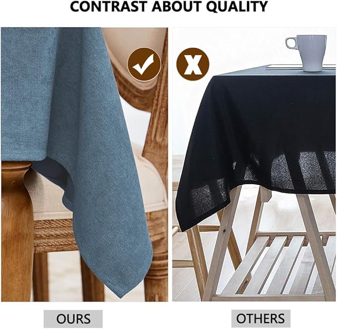 Table Cloth Rectangle Table Cover 55x71 Inches Soft-Brushed Finish Wrinkle Free and Waterproof Sargasso Sea Blue Rectangle Tablecloth for Kitchen Party Buffet Wedding