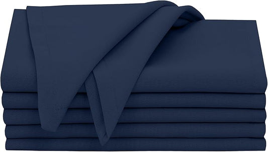Ruvanti Cloth Napkins Set of 6, 18x18 Inches, 100% Cotton, Washable, Soft & Absorbent, Perfect for Wedding, Christmas, ‎Thanksgiving Dinners - Pageant Blue