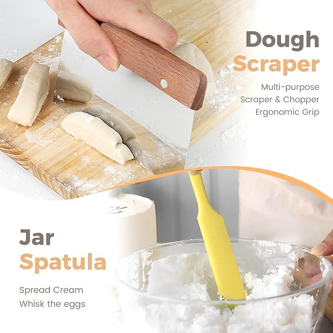 Bread Proofing Baskets, 2pcs Round 8.5inch Sourdough Starter Kit, Sourdough Bread Baking Supplies (Yellow)