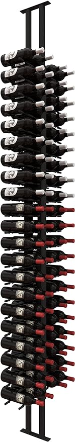 Ultra Wine Racks Floor-to-Ceiling Mount Display (2 Side, Double Deep, Black, Holds 84 Wine Bottles) - Modern Metal Wine Storage for Wine Cellars, Home Bars, Kitchens, & Dining Rooms