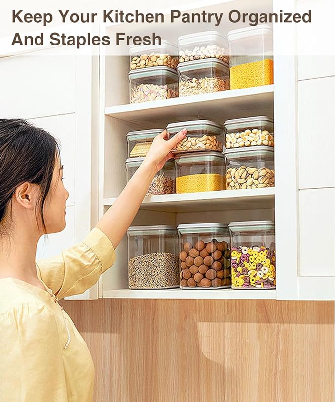 Pop Food Storage Containers Set Airtight Food Storage Containers with Pop Lids, Kitchen Pantry Organization and Storage, BPA Free, 2 x 2.8Qt
