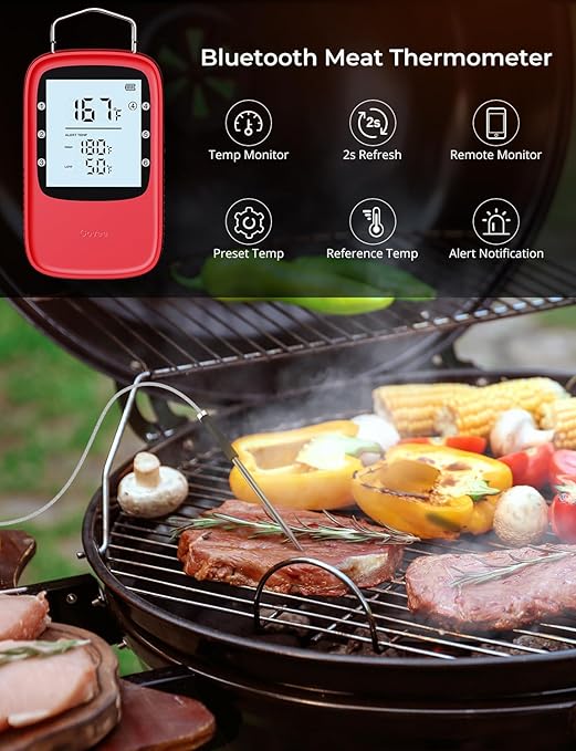 Govee Bluetooth Meat Thermometer, Digital Wireless Meat Thermometer for Smoker Oven, Smart Grill Thermometer with Dual Probes, 230ft Remote Monitor Cooking Thermometer for BBQ Kitchen Rotisserie