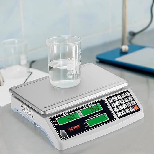 VEVOR Industrial Counting Scale, 30 kg x 1 g, Digital Scale for Parts and Coins, g/kg/lb Units, Electronic Gram Scale Inventory Piece Counting Scale Kitchen Jewelry Counting Scale with 3 LCD Screens