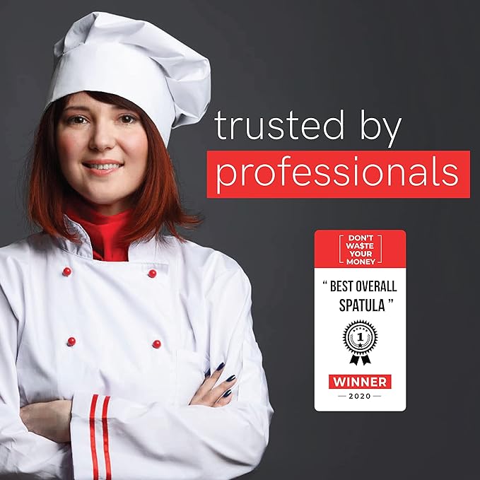 UpGood Silicone Spatula Set 600°F - High Heat Resistant Nonstick, Small and Large Kitchen Spatulas - Flexible BPA Free Professional Grade Cookware - Utensils for Cooking, Baking, Mixing(4 Pcs, Red)