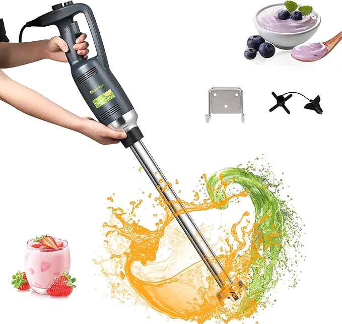 Commercial Immersion Blender Hand held Blenders Heavy Duty Variable Speed Mixer 4000-16000RPM with 20-Inch Removable Shaft 50-Gallon Capacity 500W Multifunction Pro Electric Stick Emulsifier
