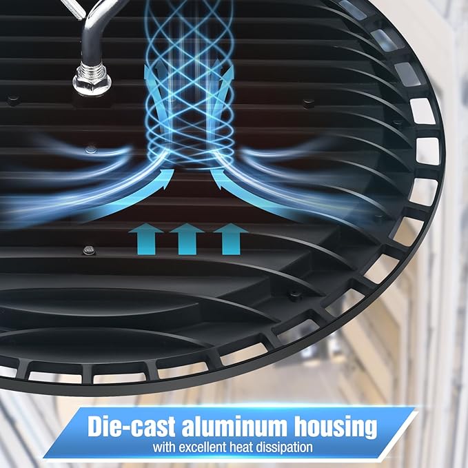 300W UFO Led High Bay Light,120VAC,5000K Daylight Commercial Shop Bay Lighting Fixture,45000LM,[1300W MH/HPS Equiv.] US Plug Area Lighting for Warehouse/Barn/Gym/Factory/Workshop