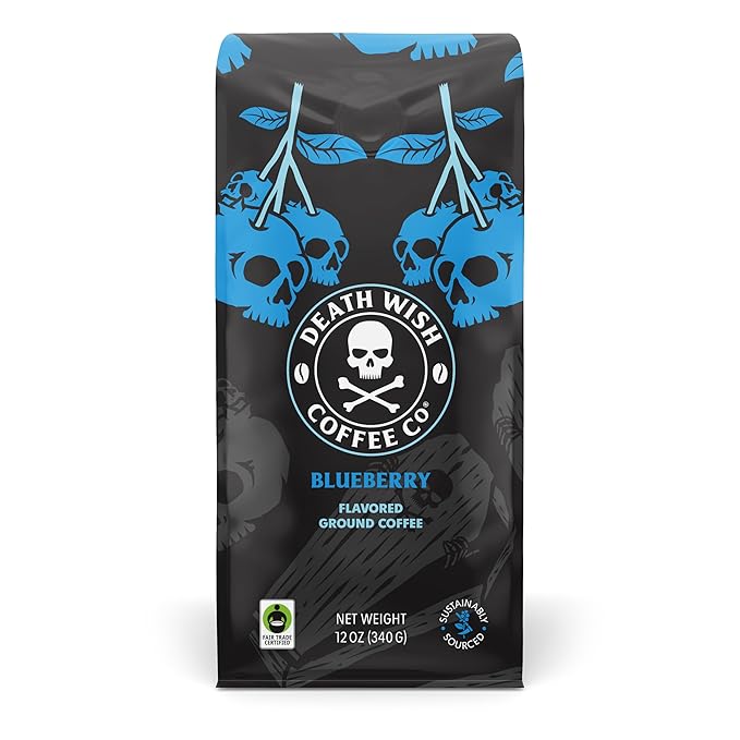 Death Wish Coffee, Fair Trade, Ground Blueberry Coffee, 12 oz