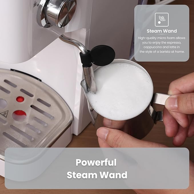 Gevi 20 Bar Professional Espresso Machine for Home, Compact with Milk Frothing Steam Wand, Adjustable Single & Double Shot, Gift for Coffee Lovers, Mom & Dad