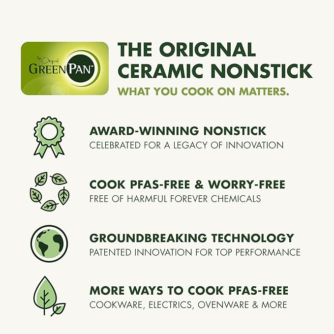 GreenPan Nonstick Reserve Pro 10 Piece Cookware Set, NSF Certified Ceramic, Hard Anodized PFAS-Free Pots & Pans Set with Lids, Stainless Steel Handles, Oven & Dishwasher Safe, Black
