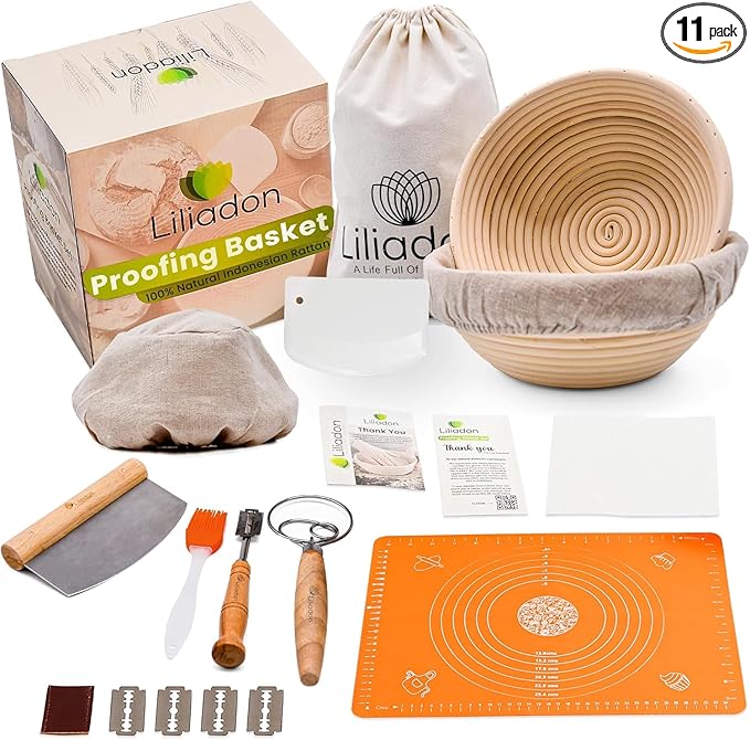 Sourdough Starter Kit - Bread Proofing Basket Set - Baking Accessories - Gift Set