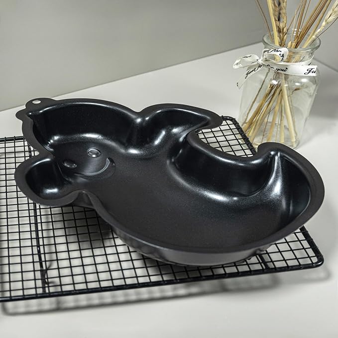 Ghost Shape Cake Pan, Aluminum Cake Pan, Black Non-Stick Cake Mould for Halloween, Birthday and other occasions Cake