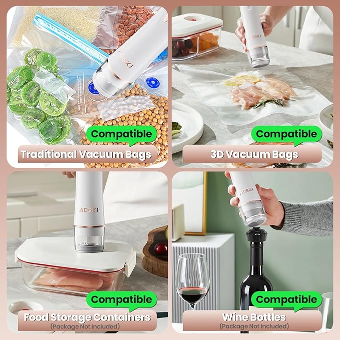 Compact Vacuum Sealer for Food Sealer: Handheld Portable Vacuum Sealer Machine for Food Storage, Rechargeable Food Vacuum Sealing for Kitchen Travel Fridge Meal Prep, Gifts for Mom, Wife, Chef & Home