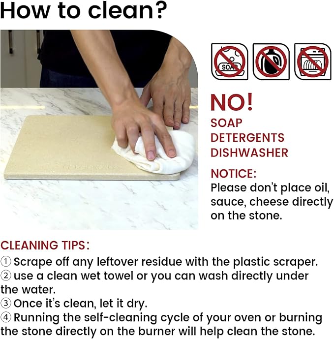 Pizza Stone, Rectangular Extra Large 22" x 14" x 0.6" Pizza Stones for Oven Grill BBQ, Industrial Commercial Heavy Duty Cordierite Baking Stone for Pizza Bread, Outdoor Pizza Accessories