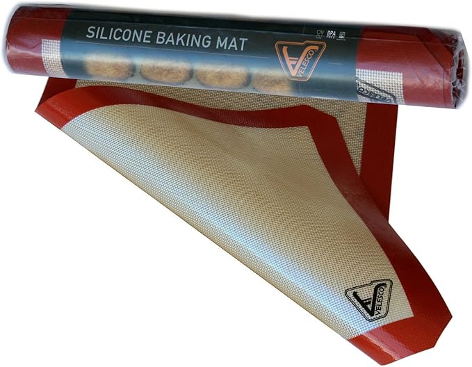 Silicone Baking Mat - Set of 2 Half Sheet (Thick & Large 11 5/8" x 16 1/2") - Non Stick Silicon Liner for Bake Pans & Rolling - Macaron/Pastry/Cookie/Bun/Bread Making - Professional Grade Nonstick