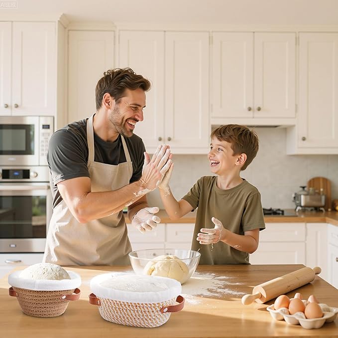 Banneton Bread Proofing Basket, Mini Bread Basket, Sourdough Bread Baking Supplies, Sourdough Banneton Basket, Sourdough Starter Kit, 5 Inch Mini Banneton Basket Set of 6, Sour Dough Starter Kits