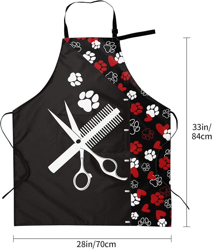 Funny Animal Apron with 2 Pockets Waterproof for Men Women Kitchen Garden Decor