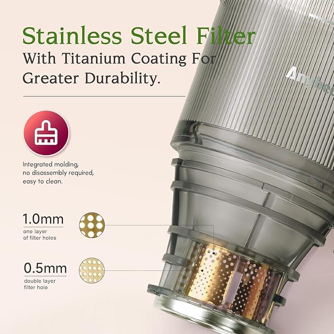 Anybear Slow Juicer, 200W Cold Press Juicer 4.3" Large Feed Chute Fit Whole Fruits Vegetables | Heavy-Duty Auger | Tritan Material | BPA Free | Juice Recipes (Silver Gray)