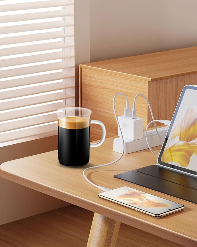 LUXU Glass Coffee Tea Cups(Set of 4)-13 oz,Clear Glass Mugs,Tall Drinking Glasses for Cappuccino,Latte,Espresso,Lead-free Drinking Glasses Great for Juice,Water,Beer,Milk Hot And Cold Drinks