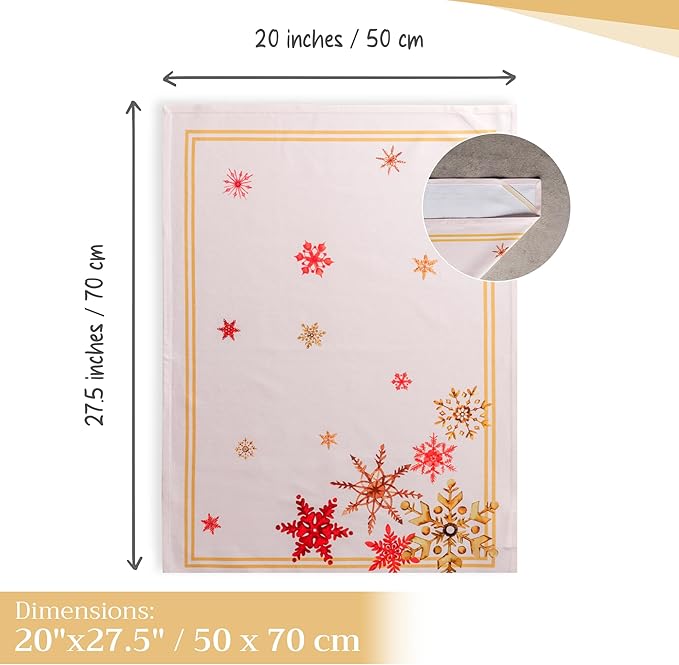 Maison d' Hermine Kitchen Towels Set of 3 100% Cotton 20" x 27.5" Reusable Cloth Tea Dish Towels Absorbent with Hanging Loop for Kitchen Dining Thanksgiving Christmas Decorations (Crystal Star)