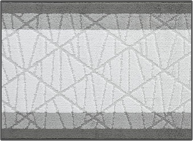 3 ft Mini Entryway Grey Rug | Custom Length | Slip Resistant, Non-Skid Backed, Easy to Clean, Durable | Washable, Pet Friendly | Indoor Doormat Size