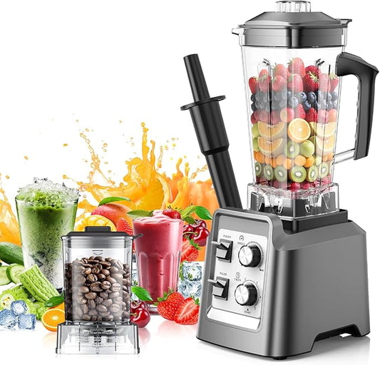 Blender for Smoothies, Blender with 68Oz. Pitcher & 20Oz. Grinder, 28000 RPM Blenders for Kitchen, Ice Crushing, Frozen Fruits, Blending
